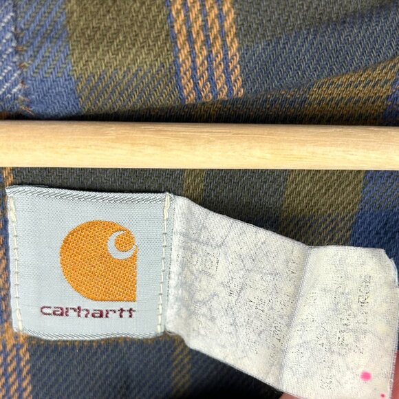Vintage Carhartt Active Jacket 2XL XXL Plaid Lined Faded Work Wear MLGW Memphis - Picture 6 of 9